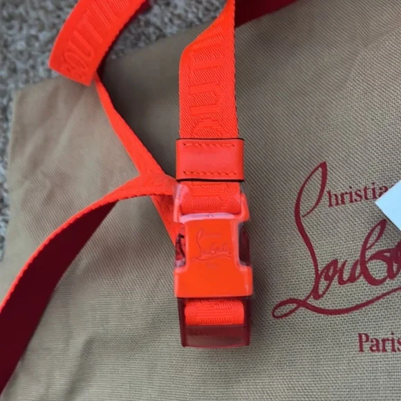 Christian Louboutin - Loubilab Spiked Leather Crossbody Bag - Sunrise Orange - Picture 7 of 7